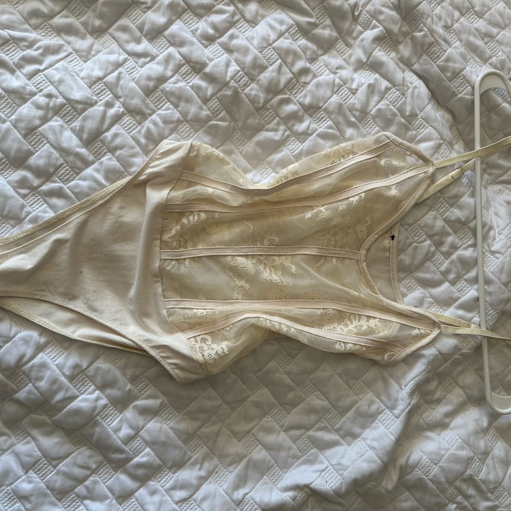 Elegant Cream Lace Bodysuit